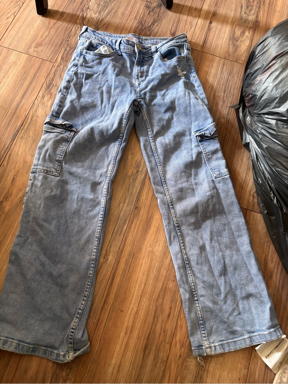 Justice Light Blue Cargo Denim Jeans for Kids
